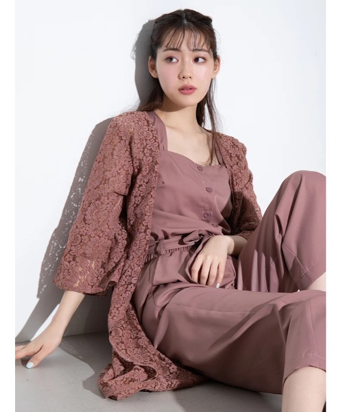 fifth calin（フィフスカラン）の「フレアスリーブレースガウン（ワンピース・レディース・ベージュ/ピンク・MEDIUM）」の18枚目の写真