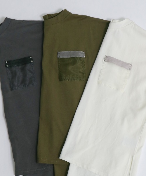 &g'aime（アンジェム）の「【&g'aime】ポケットデザインフレンチスリーブTシャツ（Tシャツ/カットソー・レディース・ホワイト/カーキ/チャコール・FREE）」の6枚目の写真