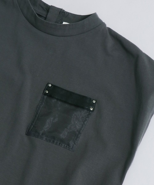 &g'aime（アンジェム）の「【&g'aime】ポケットデザインフレンチスリーブTシャツ（Tシャツ/カットソー・レディース・ホワイト/カーキ/チャコール・FREE）」の19枚目の写真