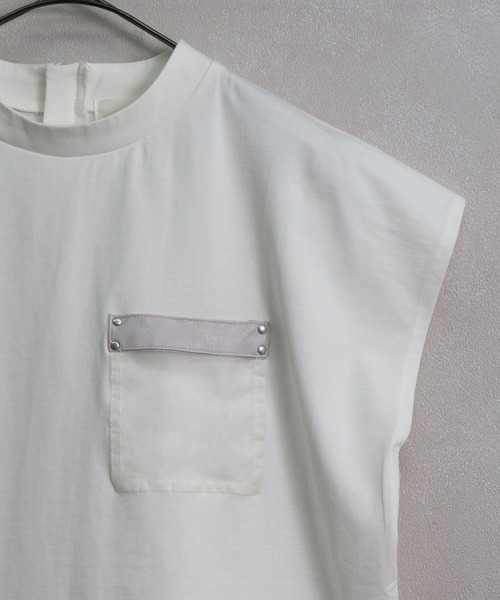 &g'aime（アンジェム）の「【&g'aime】ポケットデザインフレンチスリーブTシャツ（Tシャツ/カットソー・レディース・ホワイト/カーキ/チャコール・FREE）」の13枚目の写真