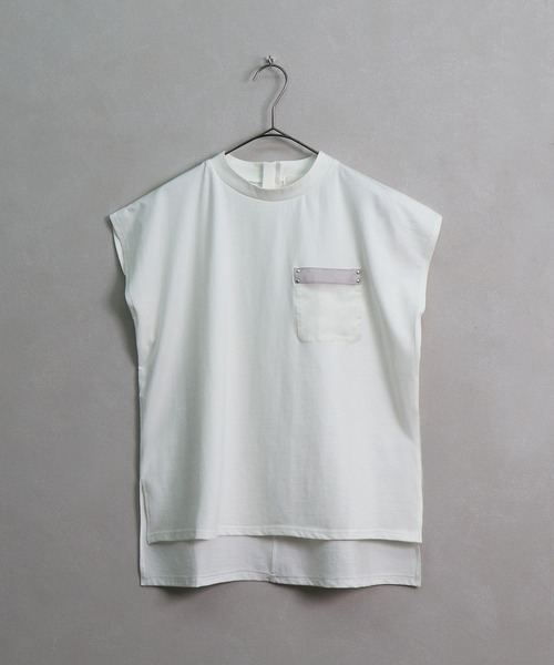 &g'aime（アンジェム）の「【&g'aime】ポケットデザインフレンチスリーブTシャツ（Tシャツ/カットソー・レディース・ホワイト/カーキ/チャコール・FREE）」の16枚目の写真