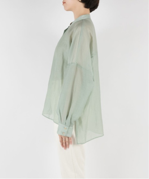 RANDA（ランダ）の「バンドカラーシアーオーバーシャツ（シャツ/ブラウス・レディース・ホワイト/パープル/グリーン・FREE）」の19枚目の写真