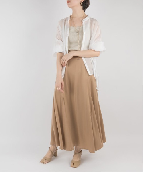 RANDA（ランダ）の「バンドカラーシアーオーバーシャツ（シャツ/ブラウス・レディース・ホワイト/パープル/グリーン・FREE）」の8枚目の写真