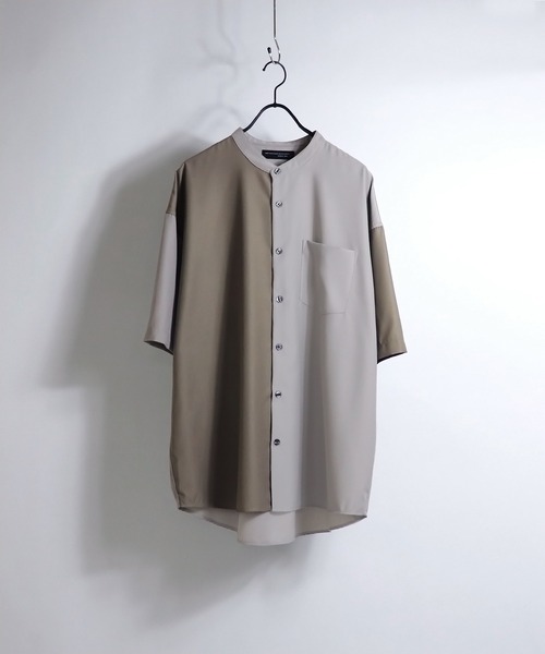 Confirm（コンファーム）の「Confirm / コンファーム TRバンドカラービッグクレリックシャツSS（シャツ/ブラウス・メンズ・ホワイト/ブラック/ベージュ/ブラウン/グレー/サックスブルー/ブルー/ミント/ブラック系その他/ベージュ系その他/キャメル/ベージュ系その他2・FREE）」の8枚目の写真