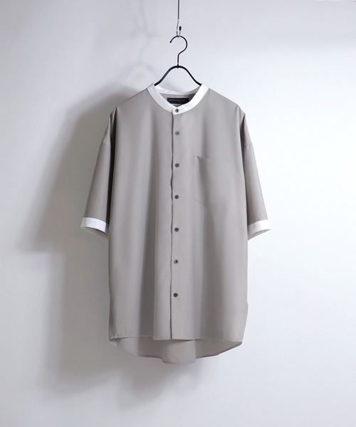 Confirm（コンファーム）の「Confirm / コンファーム TRバンドカラービッグクレリックシャツSS（シャツ/ブラウス・メンズ・ホワイト/ブラック/ベージュ/ブラウン/グレー/サックスブルー/ブルー/ミント/ブラック系その他/ベージュ系その他/キャメル/ベージュ系その他2・FREE）」の12枚目の写真