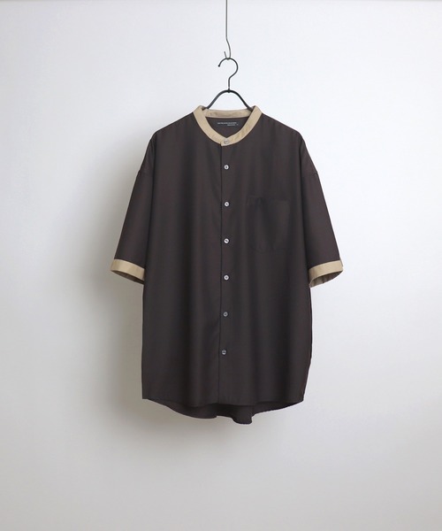 Confirm（コンファーム）の「Confirm / コンファーム TRバンドカラービッグクレリックシャツSS（シャツ/ブラウス・メンズ・ホワイト/ブラック/ベージュ/ブラウン/グレー/サックスブルー/ブルー/ミント/ブラック系その他/ベージュ系その他/キャメル/ベージュ系その他2・FREE）」の6枚目の写真