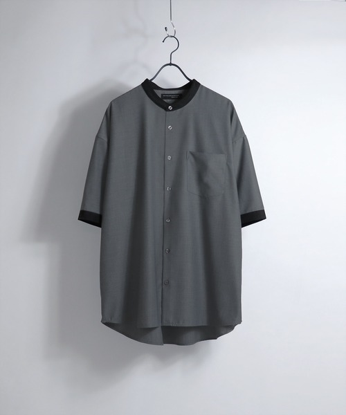 Confirm（コンファーム）の「Confirm / コンファーム TRバンドカラービッグクレリックシャツSS（シャツ/ブラウス・メンズ・ホワイト/ブラック/ベージュ/ブラウン/グレー/サックスブルー/ブルー/ミント/ブラック系その他/ベージュ系その他/キャメル/ベージュ系その他2・FREE）」の5枚目の写真