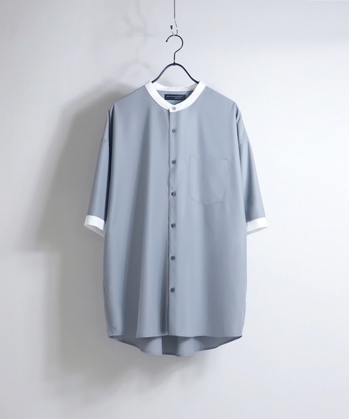 Confirm（コンファーム）の「Confirm / コンファーム TRバンドカラービッグクレリックシャツSS（シャツ/ブラウス・メンズ・ホワイト/ブラック/ベージュ/ブラウン/グレー/サックスブルー/ブルー/ミント/ブラック系その他/ベージュ系その他/キャメル/ベージュ系その他2・FREE）」の10枚目の写真