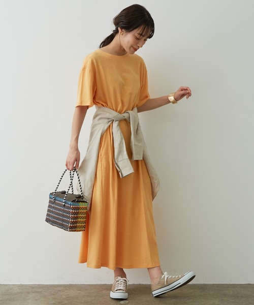 FRUIT OF THE LOOM(フルーツオブザルーム)の「【FRUIT OF THE LOOM for SALON】Tシャツワンピース(ワンピース・レディース・カーキ/ラベンダー/オレンジ/ベージュ・FREE)」の16枚目の写真