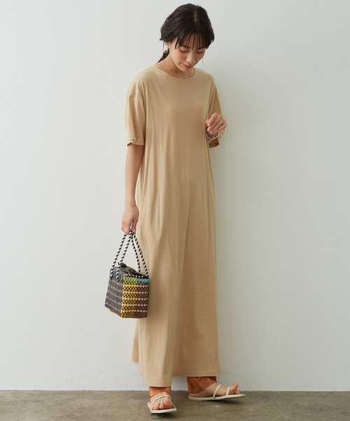 FRUIT OF THE LOOM(フルーツオブザルーム)の「【FRUIT OF THE LOOM for SALON】Tシャツワンピース(ワンピース・レディース・カーキ/ラベンダー/オレンジ/ベージュ・FREE)」の8枚目の写真