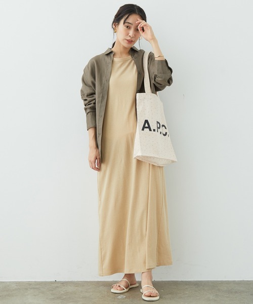 FRUIT OF THE LOOM(フルーツオブザルーム)の「【FRUIT OF THE LOOM for SALON】Tシャツワンピース(ワンピース・レディース・カーキ/ラベンダー/オレンジ/ベージュ・FREE)」の5枚目の写真