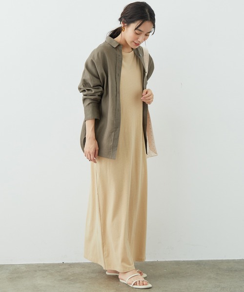 FRUIT OF THE LOOM(フルーツオブザルーム)の「【FRUIT OF THE LOOM for SALON】Tシャツワンピース(ワンピース・レディース・カーキ/ラベンダー/オレンジ/ベージュ・FREE)」の6枚目の写真