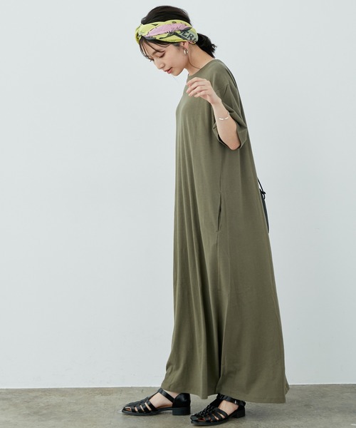 FRUIT OF THE LOOM(フルーツオブザルーム)の「【FRUIT OF THE LOOM for SALON】Tシャツワンピース(ワンピース・レディース・カーキ/ラベンダー/オレンジ/ベージュ・FREE)」の9枚目の写真