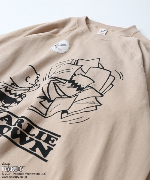 PEANUTS（ピーナッツ）の「【PEANUTS×SPORTS WEAR by relume】カットオフスウェット（Tシャツ/カットソー・メンズ・ホワイト/ブラック/ベージュ/サックスブルー・MEDIUM/LARGE/X-LARGE）」の4枚目の写真