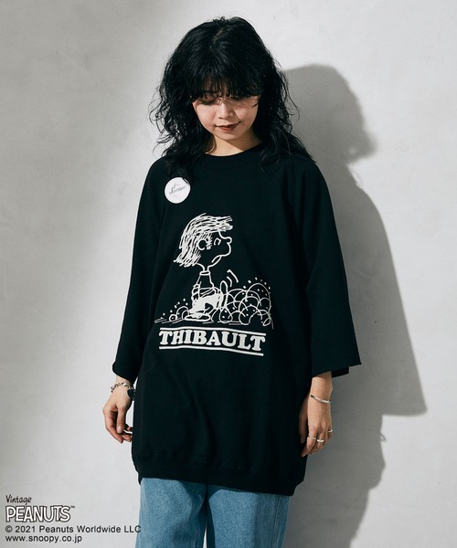 PEANUTS（ピーナッツ）の「【PEANUTS×SPORTS WEAR by relume】カットオフスウェット（Tシャツ/カットソー・メンズ・ホワイト/ブラック/ベージュ/サックスブルー・MEDIUM/LARGE/X-LARGE）」の3枚目の写真