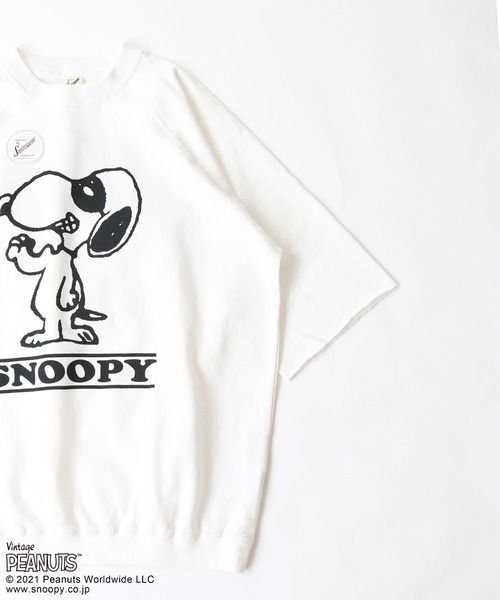 PEANUTS（ピーナッツ）の「【PEANUTS×SPORTS WEAR by relume】カットオフスウェット（Tシャツ/カットソー・メンズ・ホワイト/ブラック/ベージュ/サックスブルー・MEDIUM/LARGE/X-LARGE）」の10枚目の写真