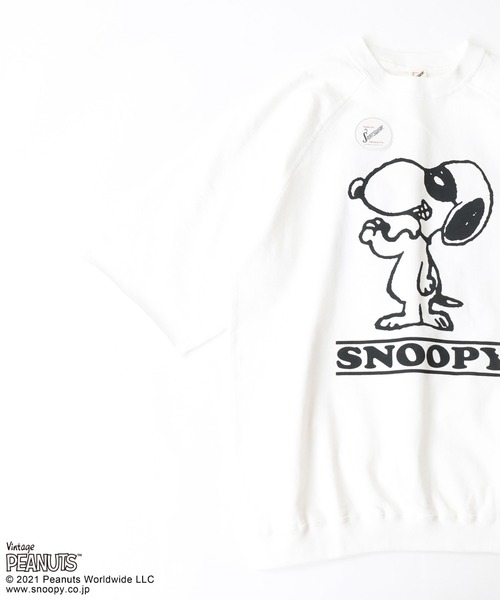 PEANUTS（ピーナッツ）の「【PEANUTS×SPORTS WEAR by relume】カットオフスウェット（Tシャツ/カットソー・メンズ・ホワイト/ブラック/ベージュ/サックスブルー・MEDIUM/LARGE/X-LARGE）」の12枚目の写真