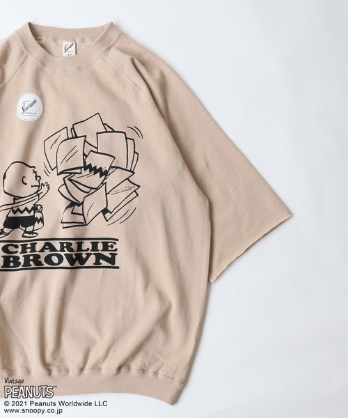 PEANUTS（ピーナッツ）の「【PEANUTS×SPORTS WEAR by relume】カットオフスウェット（Tシャツ/カットソー・メンズ・ホワイト/ブラック/ベージュ/サックスブルー・MEDIUM/LARGE/X-LARGE）」の13枚目の写真