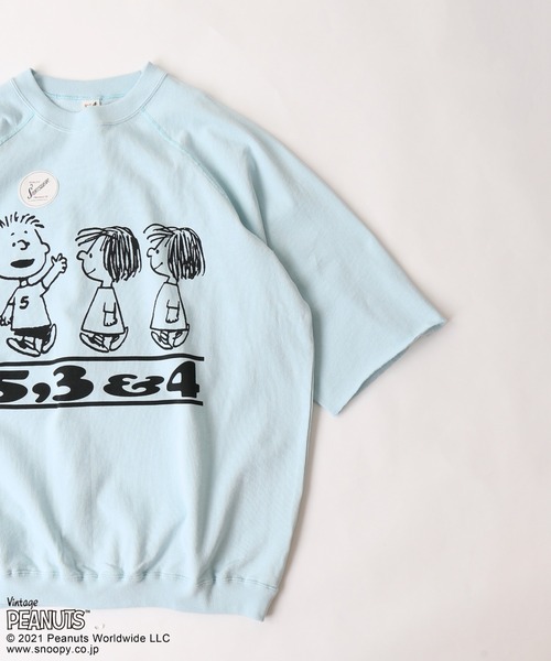 PEANUTS（ピーナッツ）の「【PEANUTS×SPORTS WEAR by relume】カットオフスウェット（Tシャツ/カットソー・メンズ・ホワイト/ブラック/ベージュ/サックスブルー・MEDIUM/LARGE/X-LARGE）」の17枚目の写真