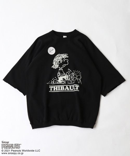 PEANUTS（ピーナッツ）の「【PEANUTS×SPORTS WEAR by relume】カットオフスウェット（Tシャツ/カットソー・メンズ・ホワイト/ブラック/ベージュ/サックスブルー・MEDIUM/LARGE/X-LARGE）」の5枚目の写真