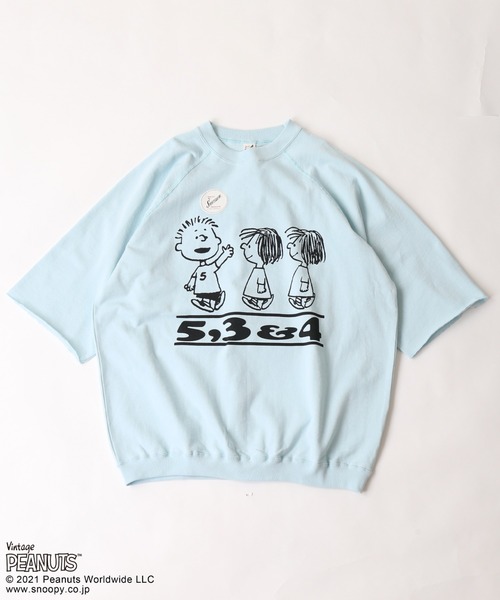 PEANUTS（ピーナッツ）の「【PEANUTS×SPORTS WEAR by relume】カットオフスウェット（Tシャツ/カットソー・メンズ・ホワイト/ブラック/ベージュ/サックスブルー・MEDIUM/LARGE/X-LARGE）」の7枚目の写真