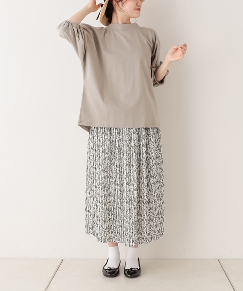 PUAL CE CIN（ピュアルセシン）の「【WEB限定】袖ゴムモックネックプルオーバー（Tシャツ/カットソー・レディース・ブラック/グレイッシュベージュ/ホワイト・FREE）」の19枚目の写真