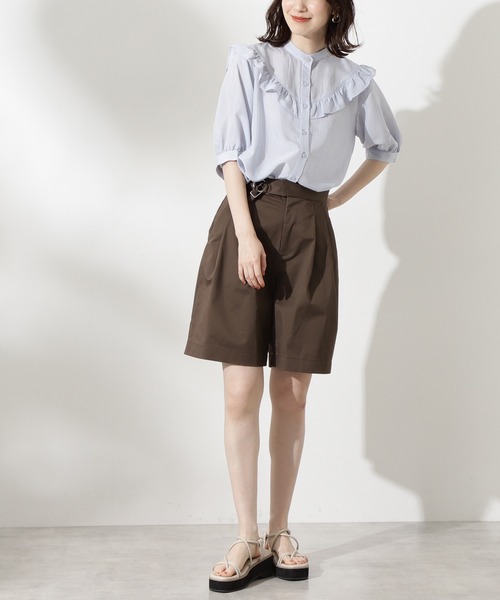 N.（N. Natural Beauty Basic）（エヌエヌナチュラルビューティーベーシック）の「◆ストレッチチノショートパンツ（その他パンツ・レディース・ブラウン/ベージュ/ブラック・MEDIUM）」の3枚目の写真