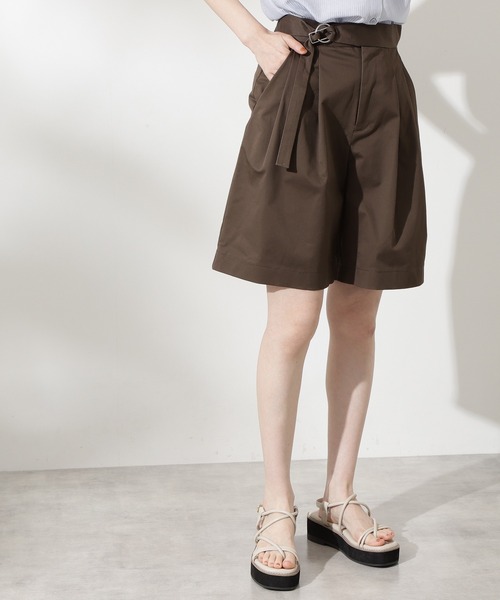 N.（N. Natural Beauty Basic）（エヌエヌナチュラルビューティーベーシック）の「◆ストレッチチノショートパンツ（その他パンツ・レディース・ブラウン/ベージュ/ブラック・MEDIUM）」の6枚目の写真