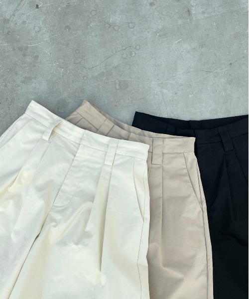 flaner(フラネ)の「Loose tack half pants / ルーズタックハーフパンツ(その他パンツ・レディース・ブラック/ベージュ/オフホワイト・SMALL/MEDIUM/LARGE/X-LARGE)」の13枚目の写真