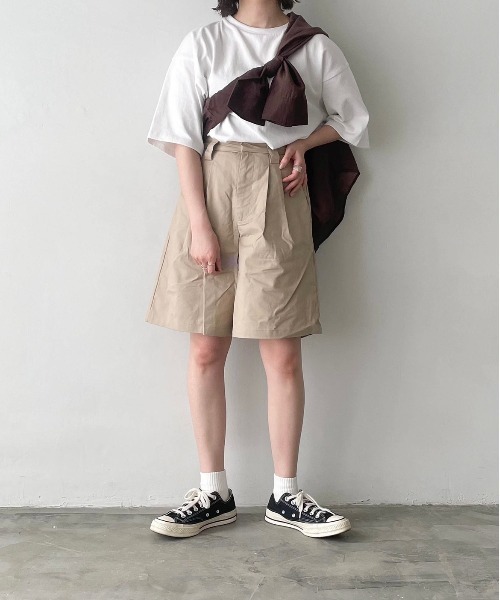 flaner(フラネ)の「Loose tack half pants / ルーズタックハーフパンツ(その他パンツ・レディース・ブラック/ベージュ/オフホワイト・SMALL/MEDIUM/LARGE/X-LARGE)」の21枚目の写真