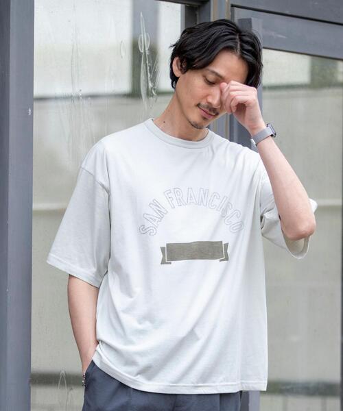 Coen コーエン の Wプリントカレッジtシャツ Tシャツ カットソー Wear