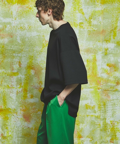 MAISON SPECIAL(メゾンスペシャル)の「《ユニセックスアイテム》オメガリブプライムオーバーTシャツ 【MAISON SPECIAL/メゾンスペシャル】(Tシャツ/カットソー・メンズ・チャコールグレー/ブラック・44/46)」の9枚目の写真