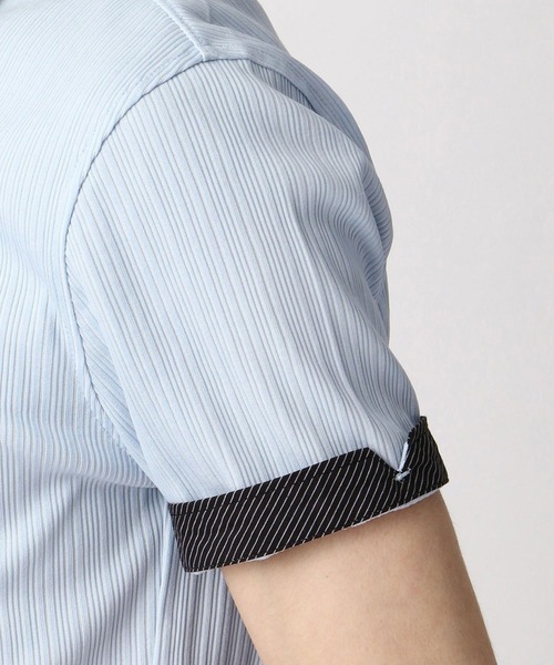 HIDEAWAYS NICOLE（ハイダウェイニコル）の「シルケットランダムテレコポロシャツ（ポロシャツ・メンズ・ブラック/サックスブルー/その他1/ホワイト/ネイビー/ピンク・MEDIUM/X-LARGE/XX-LARGE/LARGE）」の9枚目の写真