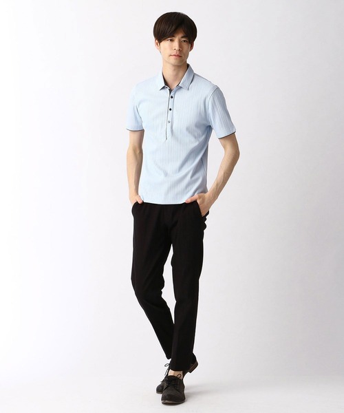 HIDEAWAYS NICOLE（ハイダウェイニコル）の「シルケットランダムテレコポロシャツ（ポロシャツ・メンズ・ブラック/サックスブルー/その他1/ホワイト/ネイビー/ピンク・MEDIUM/X-LARGE/XX-LARGE/LARGE）」の10枚目の写真