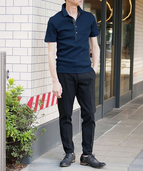 HIDEAWAYS NICOLE（ハイダウェイニコル）の「シルケットランダムテレコポロシャツ（ポロシャツ・メンズ・ブラック/サックスブルー/その他1/ホワイト/ネイビー/ピンク・MEDIUM/X-LARGE/XX-LARGE/LARGE）」の22枚目の写真