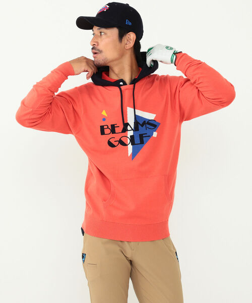 BEAMS GOLF ORANGE LABEL / メンフィス柄 ニットLサイズ BEAMS GOLF ORANGE LABEL / メンフィス ロゴ ニット パーカ 【公式通販】