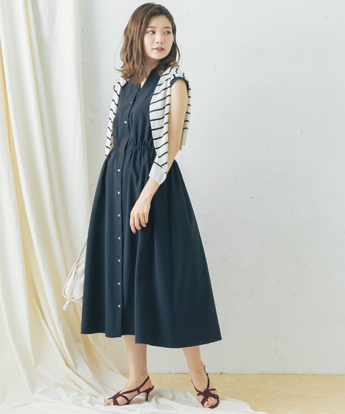 極美品　アーバンリサーチロッソ　ウォッシャブルシャツワンピース　モカ　ベージュ 極美品 アーバンリサーチロッソ ウォッシャブルシャツワンピース