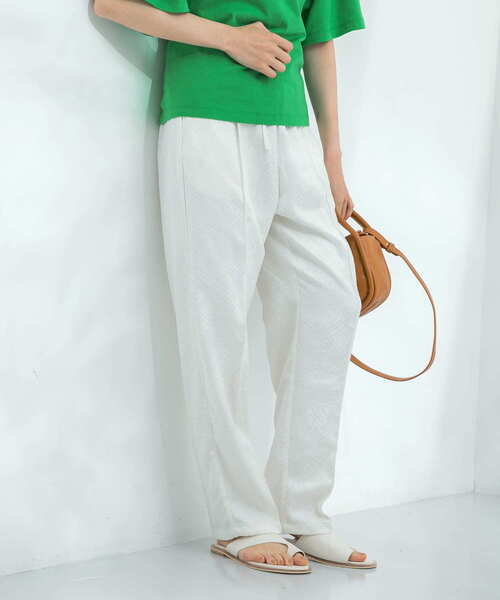 KBF(ケイビーエフ)の「ジャガードイージーパンツ(その他パンツ・レディース・オフホワイト/グレー系その他/ブラック・ONE)」の15枚目の写真