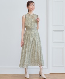 【1900】新品　アナイ　スモールフラワープリントリブドッキング　ワンピース　緑 59229624b_35_d_215.jpg