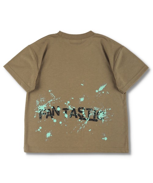 RADCHAP(ラッドチャップ)の「【RADCHAPプチプラ】ステンシルロゴ&ペイントTシャツ(Tシャツ/カットソー・キッズ・キャメル/オフホワイト・110cm/90cm/130cm/140cm/150cm/100cm/120cm)」の3枚目の写真