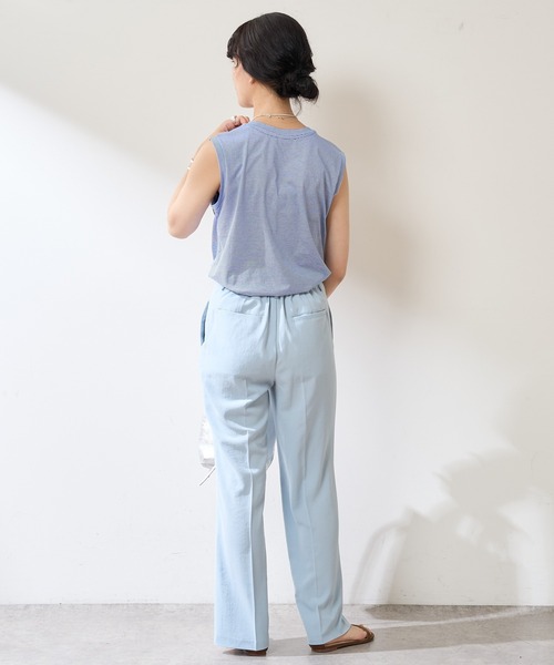 SHENERY(シーナリー)の「ボーダーノースリーブカットソー(Tシャツ/カットソー・レディース・ブラック/ピンク/ブルー/グリーン・FREE)」の6枚目の写真