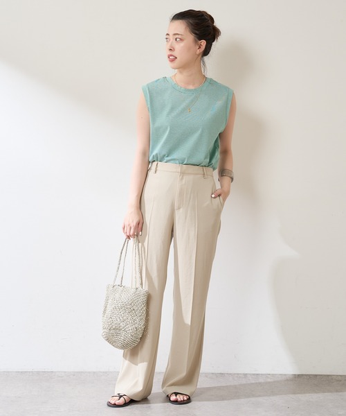 SHENERY(シーナリー)の「ボーダーノースリーブカットソー(Tシャツ/カットソー・レディース・ブラック/ピンク/ブルー/グリーン・FREE)」の11枚目の写真