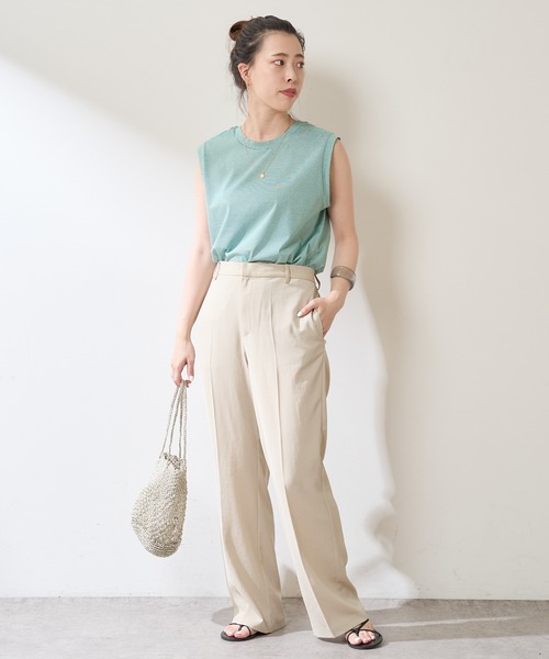 SHENERY(シーナリー)の「ボーダーノースリーブカットソー(Tシャツ/カットソー・レディース・ブラック/ピンク/ブルー/グリーン・FREE)」の18枚目の写真