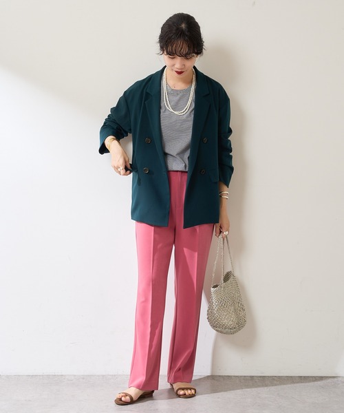 SHENERY(シーナリー)の「ボーダーノースリーブカットソー(Tシャツ/カットソー・レディース・ブラック/ピンク/ブルー/グリーン・FREE)」の10枚目の写真