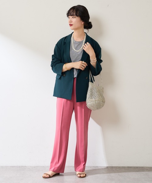 SHENERY(シーナリー)の「ボーダーノースリーブカットソー(Tシャツ/カットソー・レディース・ブラック/ピンク/ブルー/グリーン・FREE)」の17枚目の写真