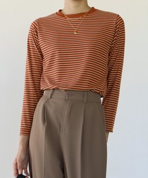 BLUEEAST | 長袖リブボーダートップス(Tシャツ/カットソー)