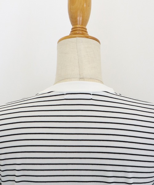 BLUEEAST（ブルーイースト）の「長袖リブボーダートップス（Tシャツ/カットソー・レディース・ホワイト/ブラック/ブラウン/ベージュ/カーキ・MEDIUM）」の13枚目の写真