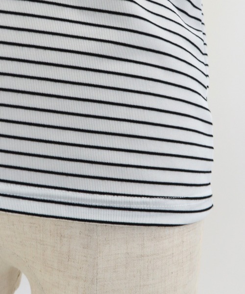 BLUEEAST（ブルーイースト）の「長袖リブボーダートップス（Tシャツ/カットソー・レディース・ホワイト/ブラック/ブラウン/ベージュ/カーキ・MEDIUM）」の11枚目の写真