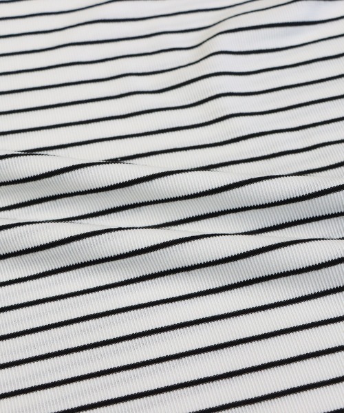 BLUEEAST（ブルーイースト）の「長袖リブボーダートップス（Tシャツ/カットソー・レディース・ホワイト/ブラック/ブラウン/ベージュ/カーキ・MEDIUM）」の9枚目の写真