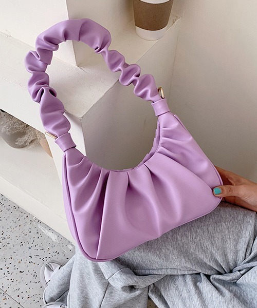 HALEY PESCA（ヘーリーペスカ）の「HALEY PESCA/サークルプリーツハンドバッグ（ハンドバッグ・レディース・ホワイト/ブラック/パープル/オレンジ・FREE）」の6枚目の写真